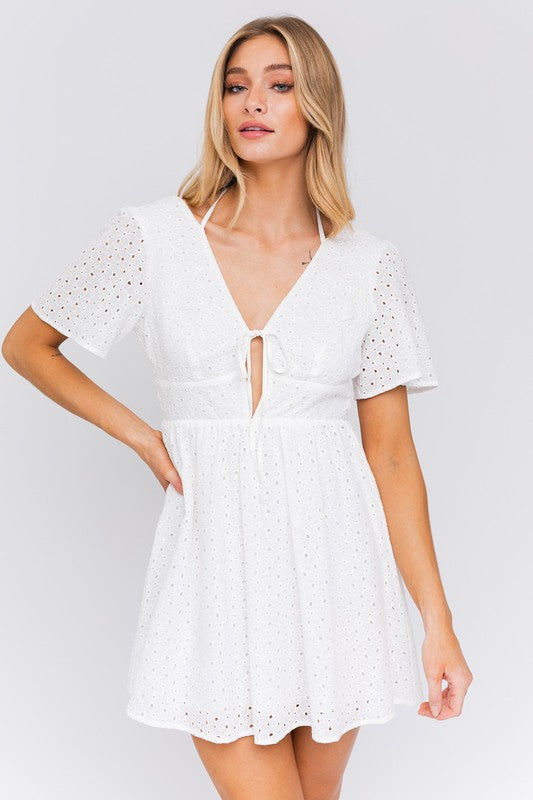 Short Sleeve Babydoll Style Dress