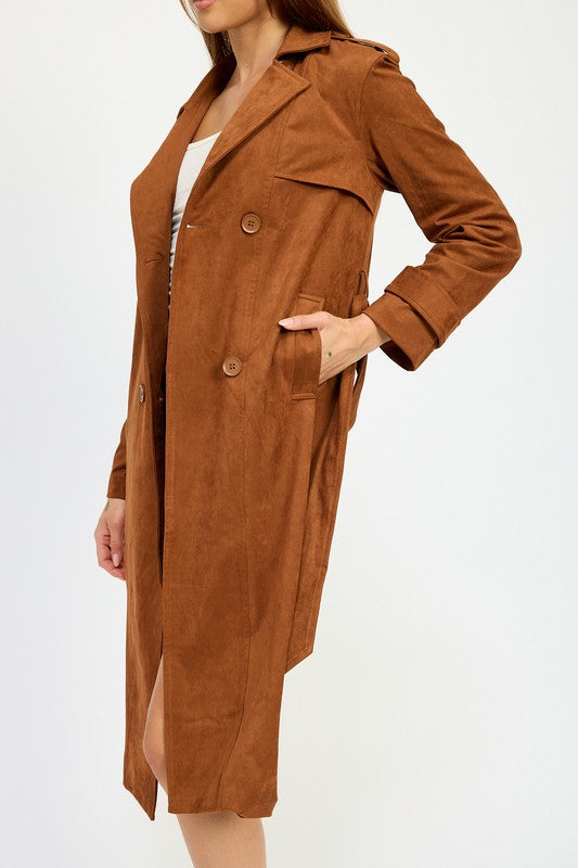 SUEDE TRENCH COAT